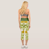 Leggings Capri Jolie main végétale florale tirée jaune (Verso)