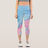 Leggings Capri Jolie peinture coulée pastel (Recto)