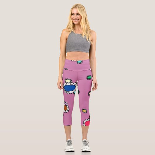 Leggings Capri jolies fleurs (Recto)