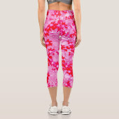 Leggings Capri Jolies fleurs rouges (Verso)