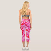 Leggings Capri Jolies fleurs rouges (Verso)