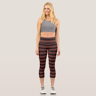 Leggings Capri Jolis motifs de rayures ukrainiennes décoratives