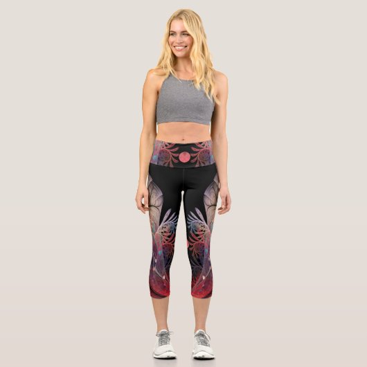 Leggings Capri Jonglage Abstrait Art moderne Imaginaire fractal (Recto)