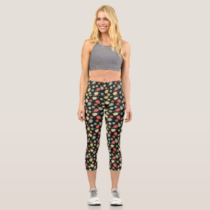 Leggings Capri Joueur de basket-ball Motif de pagaie et de balle