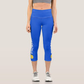 Leggings Capri Joueur de Pickleball Custom High Waising Royal Blu (Recto)