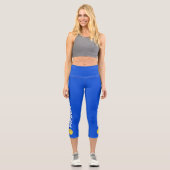 Leggings Capri Joueur de Pickleball Custom High Waising Royal Blu (Recto)