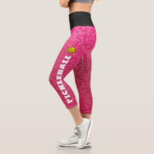 Leggings Capri Joueur de Pickleball Personnalisé Parties scintill