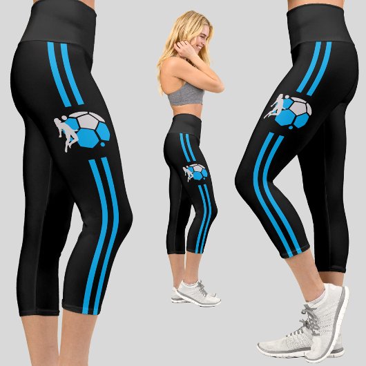 Leggings Capri Joueuse de football fille Anniversaire cadeau de f