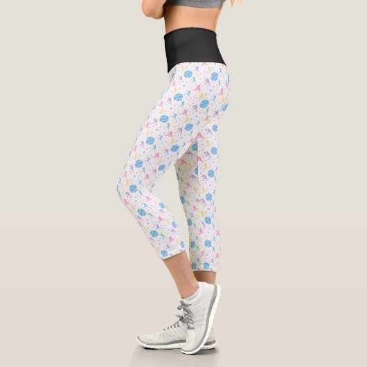 Leggings Capri Joueuses de softball étoiles (Gauche)