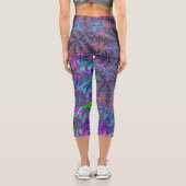 Leggings Capri Joyau coloré Boho super Tonalité Fractal Art (Verso)