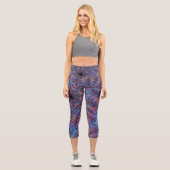 Leggings Capri Joyau coloré Boho super Tonalité Fractal Art (Recto)