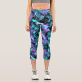 Leggings Capri Joyau coloré Tonalité Marbre fractal Art Abstrait (Recto)