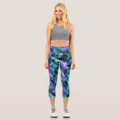 Leggings Capri Joyau coloré Tonalité Marbre fractal Art Abstrait (Recto)