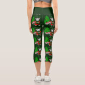 Leggings Capri joyeux noël arbre rat drôle (Verso)