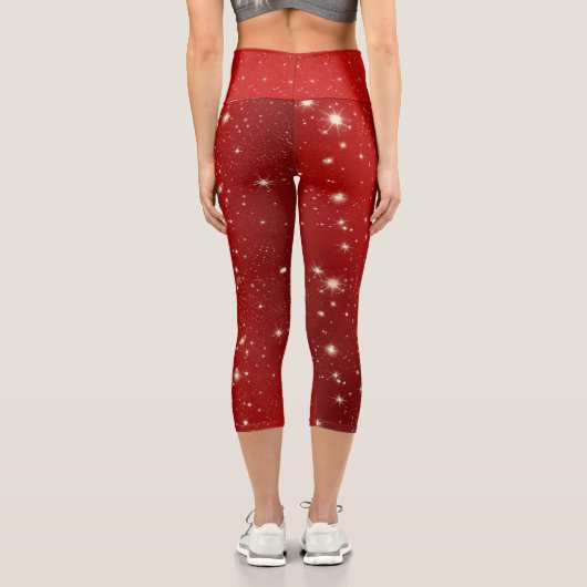 Leggings Capri Joyeux Noël Festif vacances Conception cadeau (Verso)