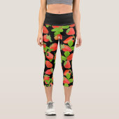 Leggings Capri Juicy lichee motif sur arrière - plan transparent (Recto)