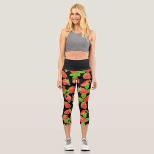 Leggings Capri Juicy lichee motif sur arrière - plan transparent