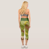 Leggings Capri Jungle tropicale Feuilles vertes Plante Capri Legg (Verso)