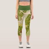 Leggings Capri Jungle tropicale Feuilles vertes Plante Capri Legg (Recto)