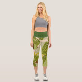 Leggings Capri Jungle tropicale Feuilles vertes Plante Capri Legg (Recto)