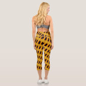 Leggings Capri Kaleidoscope Abstrait Jaune Et Brown (Verso)