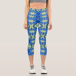 Leggings Capri Kaleidoscope bleu et jaune