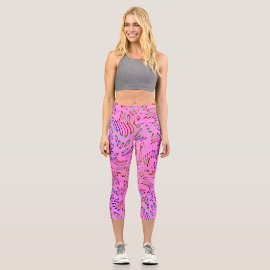 Leggings Capri Kaleidoscope rose (Recto)