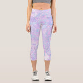 Leggings Capri Kawaii Cute Boho Tourbillonnant Pastel Coton Candy (Recto)
