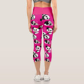 Leggings Capri Kawaii Panda bébé mignonne rose haute taille Yoga (Verso)