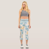 Leggings Capri Kawaii Sun et Moon Pattern - Whimsical Coloré (Recto)