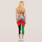 Leggings Capri Keffiyeh Écharpe palestinienne tissu traditionnel (Verso)