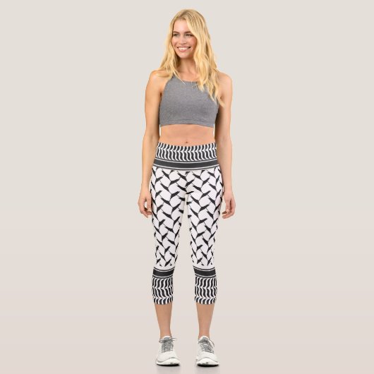 Leggings Capri Keffiyeh palestinien (Recto)