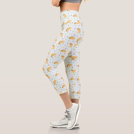 Leggings Capri La faim du Motif de Tacos (Gauche)