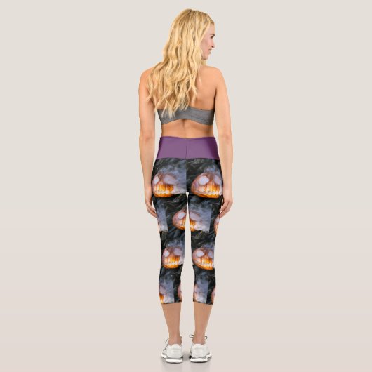 Leggings Capri La tête Jack-o-Lantern d'un cavalier sans tête (Verso)