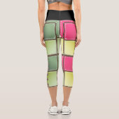 Leggings Capri lacets de chaussures art de mode rose et vert (Verso)