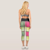 Leggings Capri lacets de chaussures art de mode rose et vert (Verso)