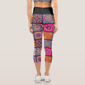 Leggings Capri L'art coloré et funky motif marocain (Verso)