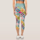 Leggings Capri L'art coloré et funky motif marocain (Verso)