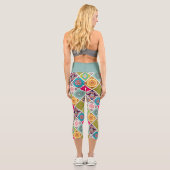 Leggings Capri L'art coloré et funky motif marocain (Verso)