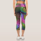 Leggings Capri L'Art Fractal Abstrait, Lumineux Et Coloré (Verso)