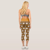 Leggings Capri Latte au café Halloween Jack-o'lantern (Verso)