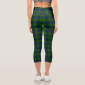Leggings Capri Lauder tartan bleu vert plaid (Verso)