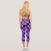 Leggings Capri Lavande Clematis Fleur Nichée Dans Trellis (Verso)