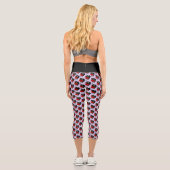 Leggings Capri Lavande de roses rouges de dragon noir (Verso)
