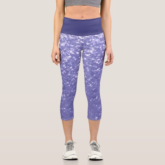 Leggings Capri Lavande violet pétille parties scintillant bling (Recto)