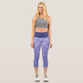 Leggings Capri Lavande violet pétille parties scintillant bling (Recto)