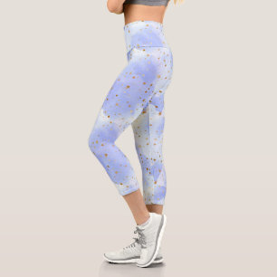 Leggings Capri Lavendar Golden Star Motif