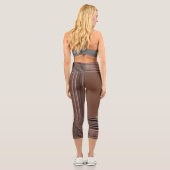 Leggings Capri LavishlyOn Monogramme Brown Taupe PinstripeStonewa (Verso)