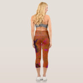 Leggings Capri Le calcaire Abstrait dans les violets et l'orange  (Verso)