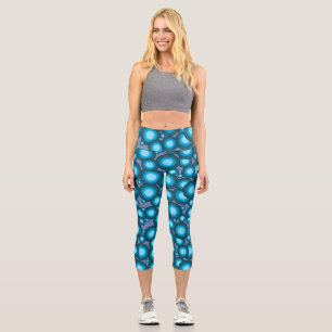 Leggings Capri Le cercle de style années 70 bleu